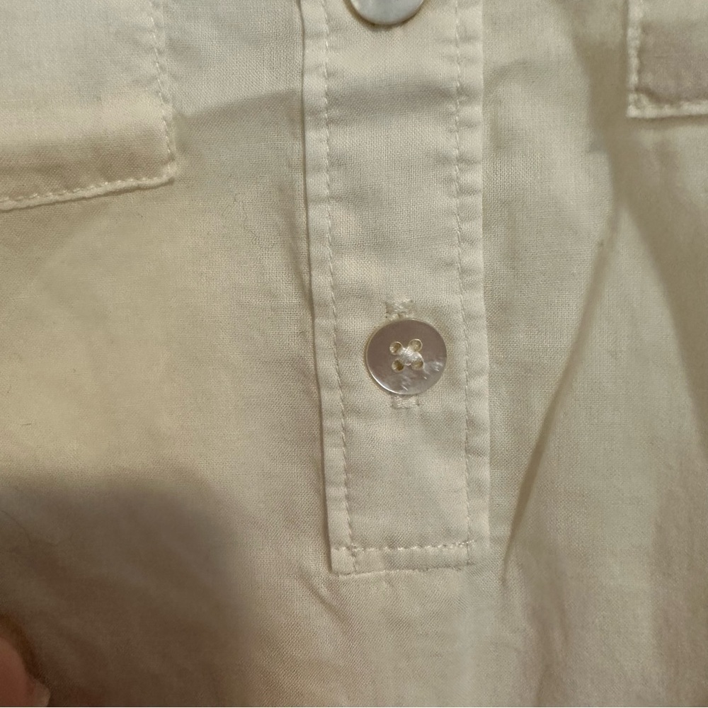 Faherty uptown organic cotton off white button down blouse - Picture 6 of 10